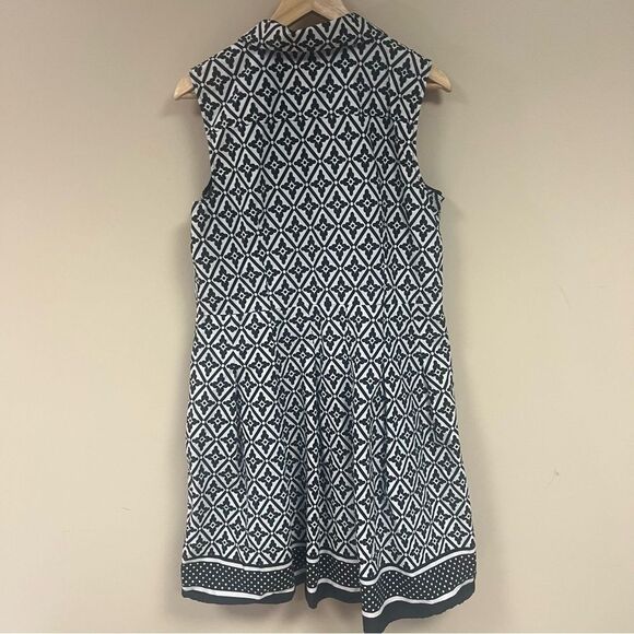 Talbots Black and White Patterned Dress Sz 16P - Picture 4 of 6